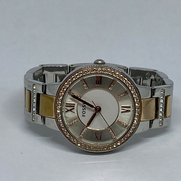Fossil Jacqueline White Dial Two Tone Steel Strap Watch for  Fossil ES3629 Women\'s Two-Tone Stainless Steel Ana